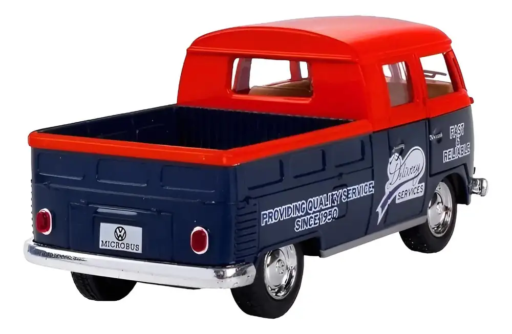 Vw Double Cab Pickup 1963 Kinsmart Escala 1:34 Delivery Azul – foto 3