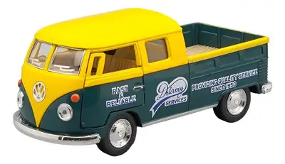 Vw Double Cab Pickup 1963 Kinsmart Escala 1:34 Delivery Verde